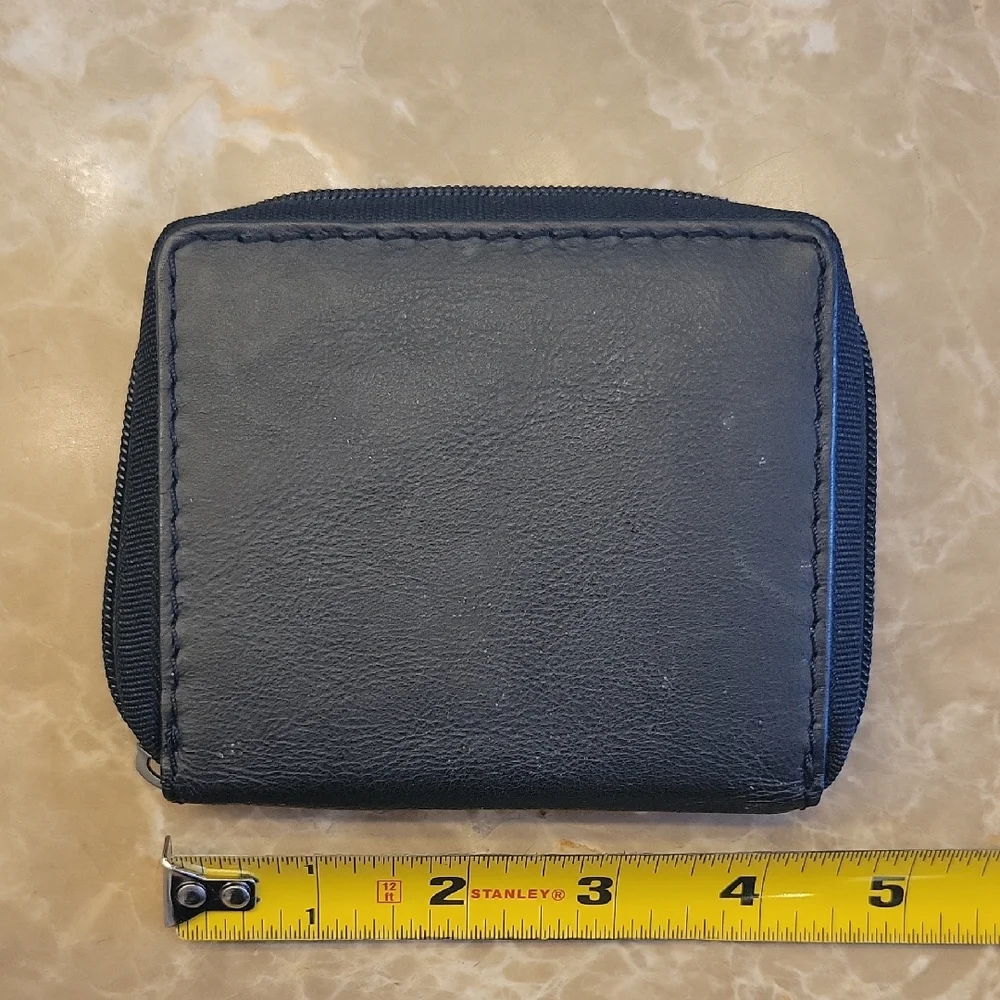 100% Black Leather Card Holder/Billfold